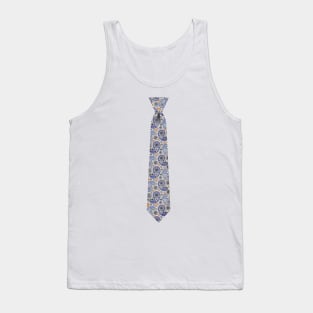 White Paisley Tie Tank Top